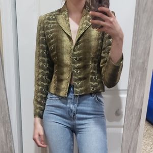 Alberto Makali Python print green jacket size 4